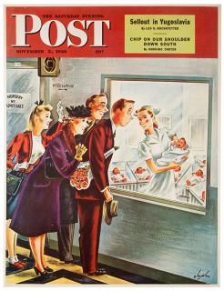 Appraisal: Saturday Evening Post Newsstand Poster Saturday Evening Post Newsstand Poster