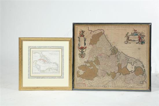 Appraisal: TWO FRAMED MAPS Germany h w In a black and