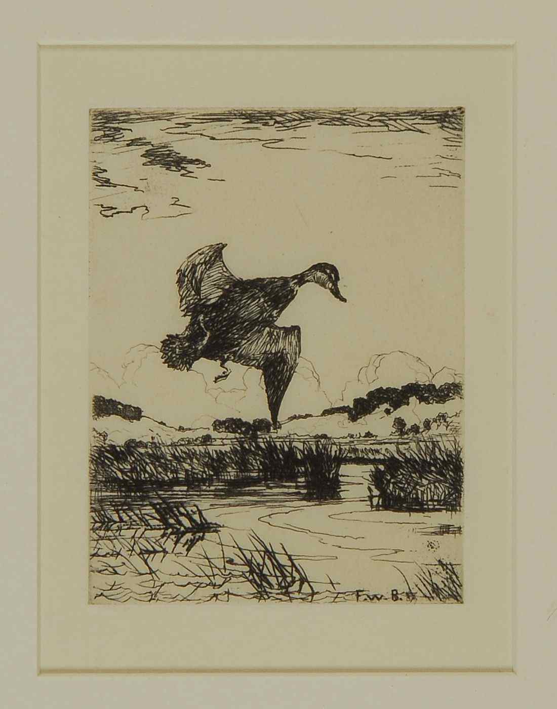 Appraisal: FRAMED DRYPOINT ETCHINGPlate for Quincy A Shaw Jr '' depicting