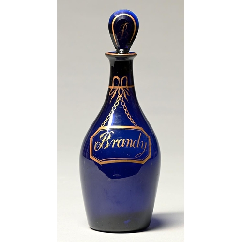 Appraisal: An English cobalt glass club decanter and stopper early th