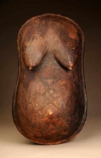 Appraisal: Wooden African Belly Mask Condition Good Size - T