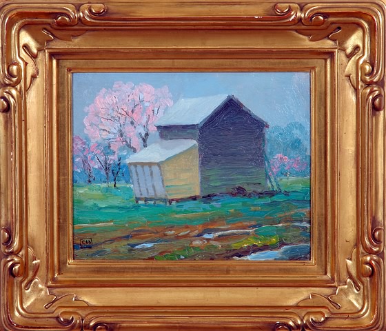 Appraisal: Spring- Carversville Pennsylvania oil on board x SLL C H