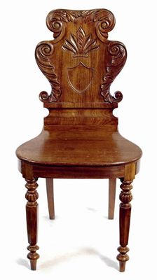 Appraisal: A Victorian mahogany hall chair in the manner of Gillows