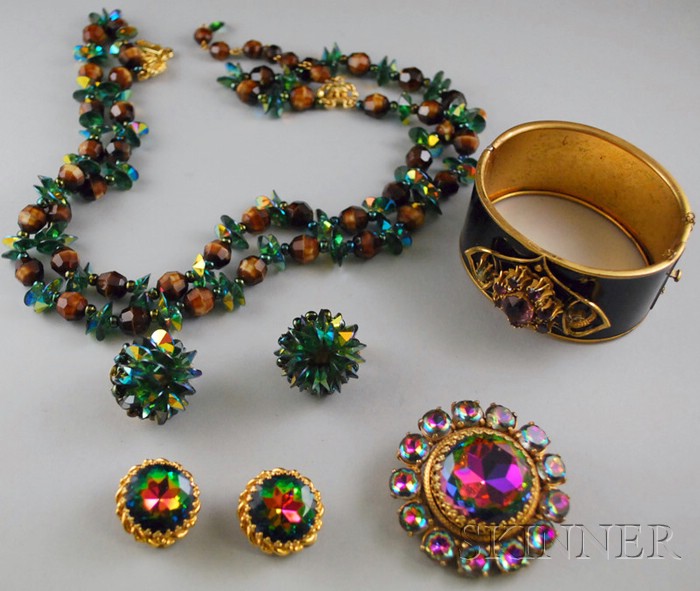 Appraisal: Small Group of Designer Costume Jewelry a Hob necklace and