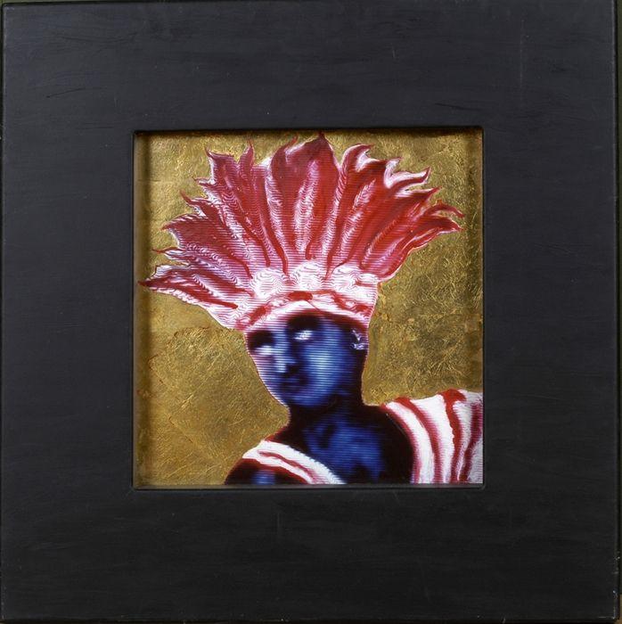 Appraisal: Oscar Molinari Indio America Oil and composition gold leaf on