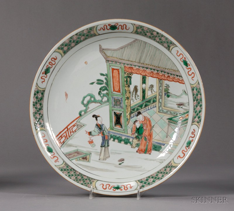 Appraisal: Famille Verte Plate China th century scene from the novel