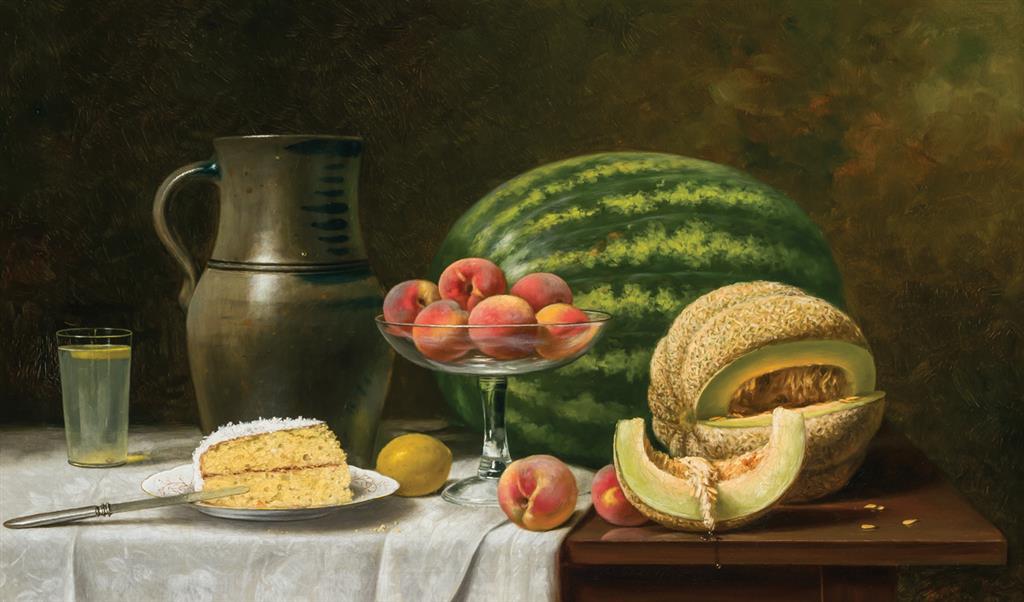 Appraisal: ALBERT FRANCIS KING American - Still Life with Melons oil