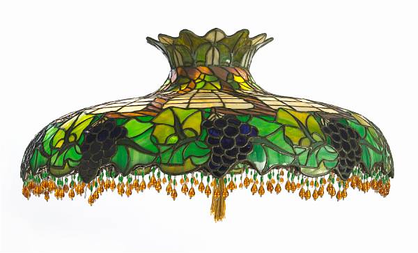 Appraisal: An American leaded glass hanging shade early th century with