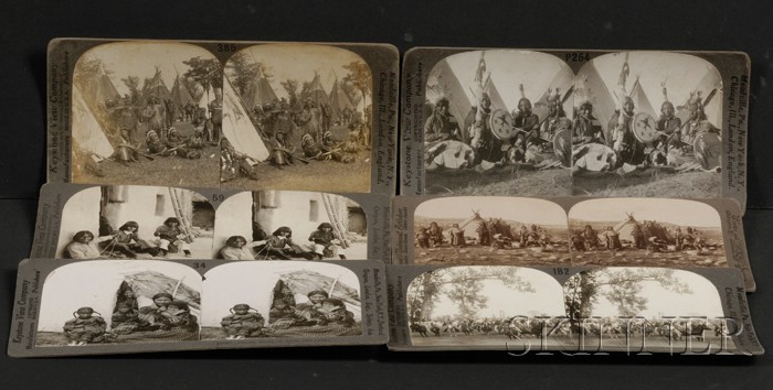 Appraisal: Six Keystone Stereo Views four of Plains Indians one Southwest