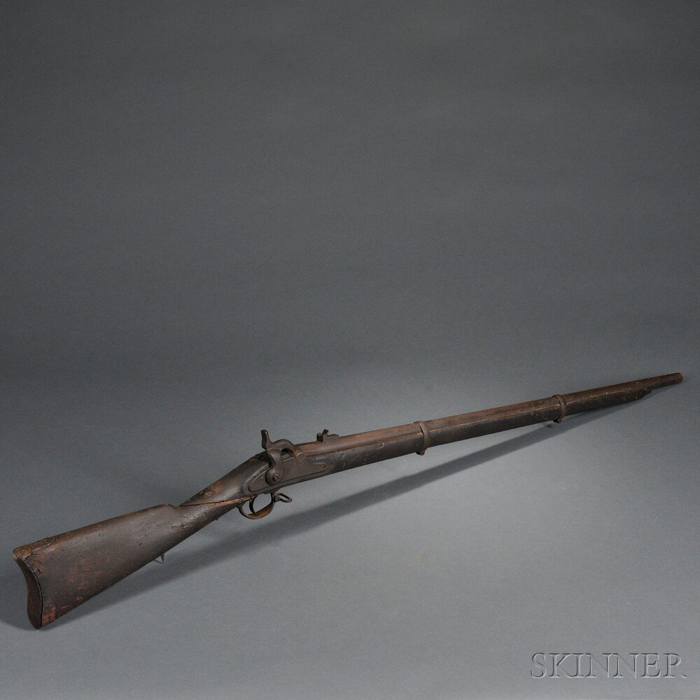 Appraisal: Two-band Civil War Musket c walnut stock cracked at wrist