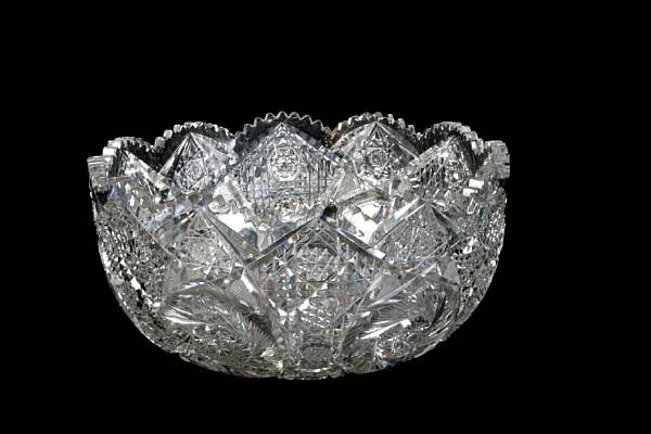 Appraisal: Two cut glass punch bowls together with other cut glass