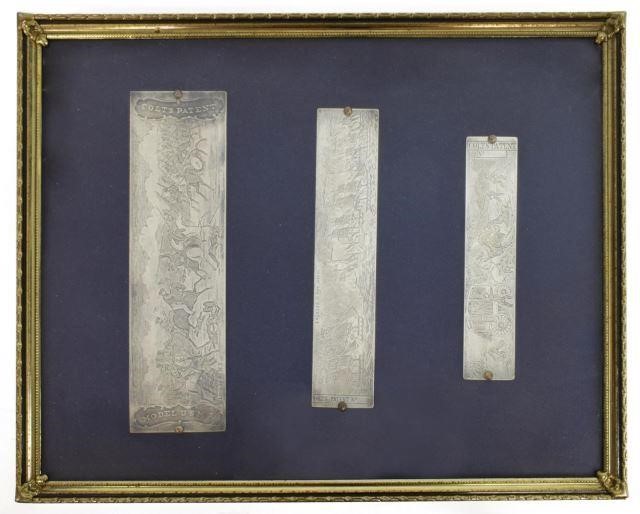 Appraisal: lot of Framed engraved steel proof plates th c after