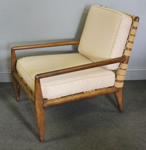 Appraisal: Midcentury T H Robsjohn-Gibbings Lounge Chair Open arm lounge chair