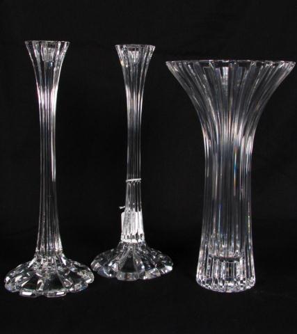 Appraisal: Group of Signed Crystal three items including '' ribbed flower