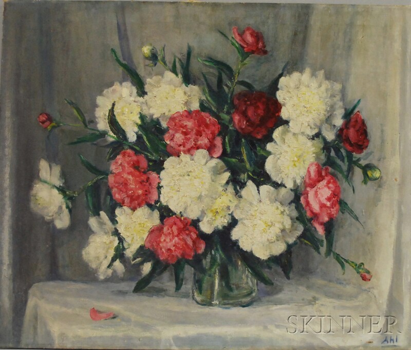 Appraisal: Henry Hammond Ahl American - Still Life of Peonies Signed