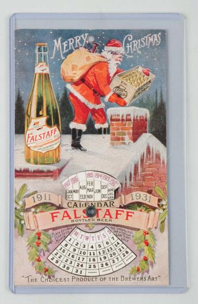 Appraisal: Falstaff Lemp Beer Mechanical Santa Postcard Lot of one beer