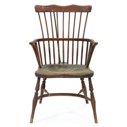 Appraisal: An ash comb back Windsor armchair Thames Valley or Lincolnshire