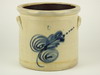 Appraisal: STONEWARE CROCK - Two gallon stoneware crock with blue leaf