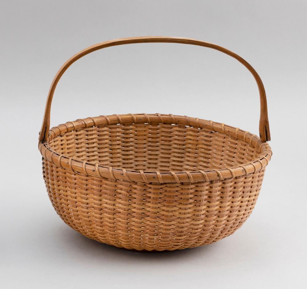 Appraisal: FERDINAND SYLVARO NANTUCKET BASKET NANTUCKET MASSACHUSETTS CIRCA BASKET HEIGHT DIAMETER