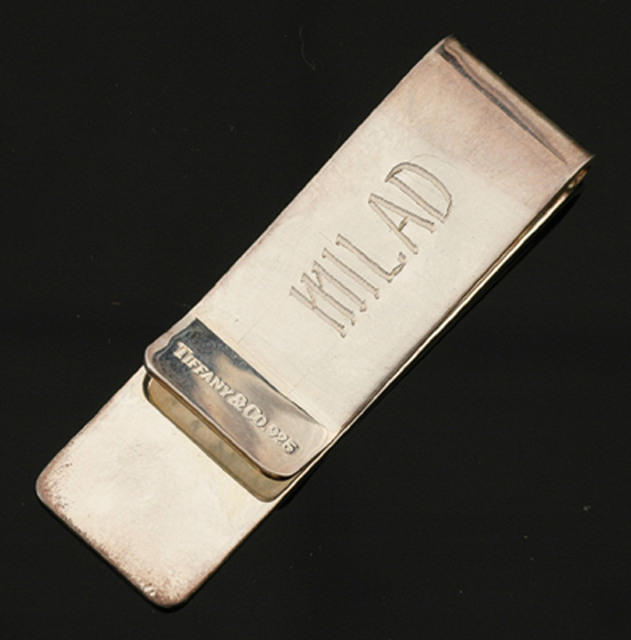 Appraisal: STERLING SILVER TIFFANY CO MONEY CLIP IN POUCH