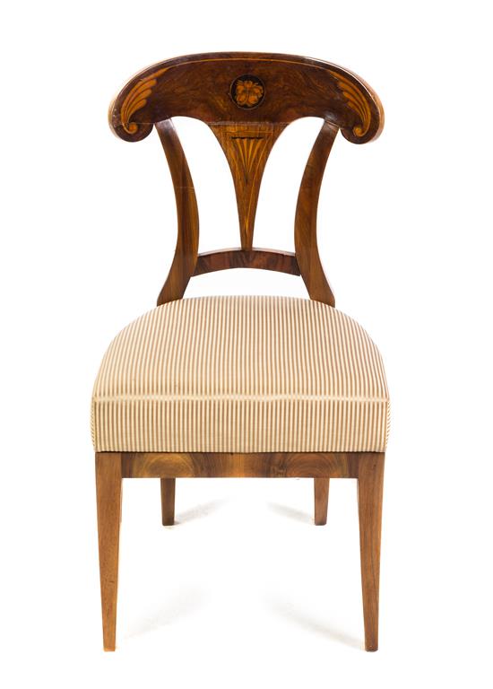 Appraisal: Sale Lot A Biedermeier Burlwood and Marquetry Side Chair second