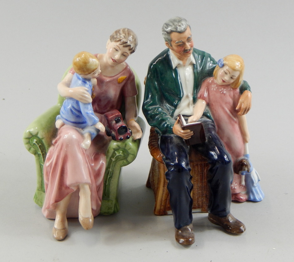 Appraisal: Two Royal Doulton figures When I Was Young Grandpa's Story