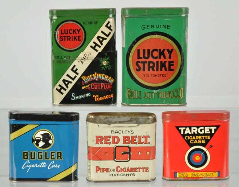 Appraisal: Lot of Tobacco Pocket Tins Description Includes Red Belt Target