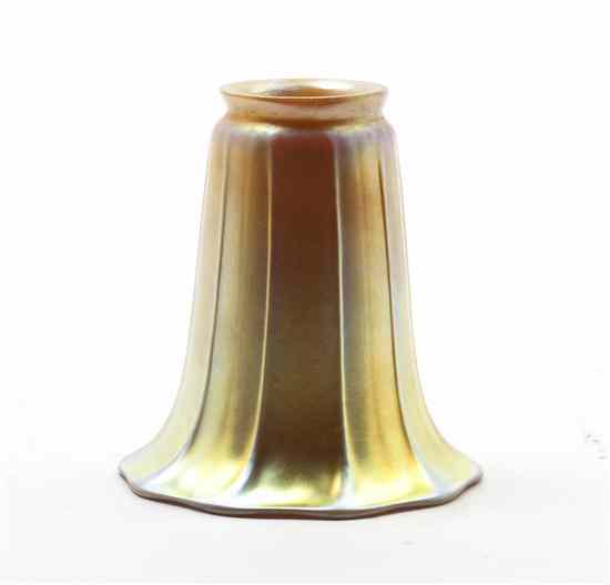 Appraisal: A Steuben Gold Aurene Glass Shade of flared ribbed form