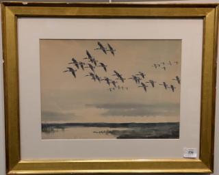 Appraisal: Roland Green - watercolor Canadian Geese signed lower right Roland