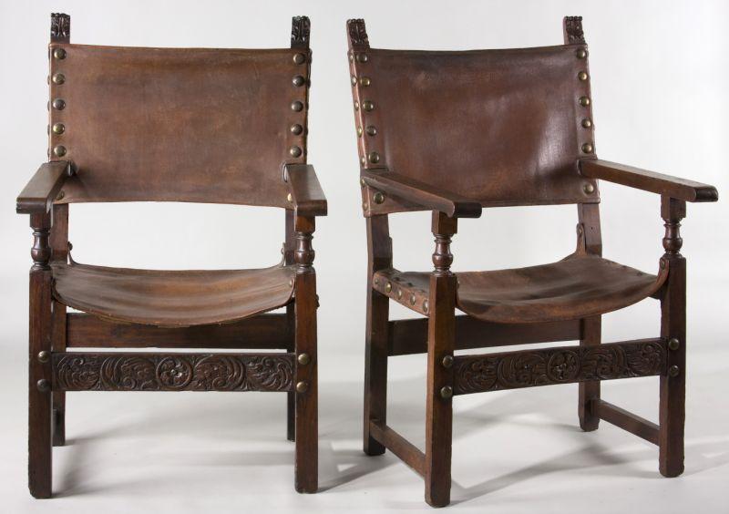 Appraisal: Pair of English Jacobean Arm Chairs late th - early