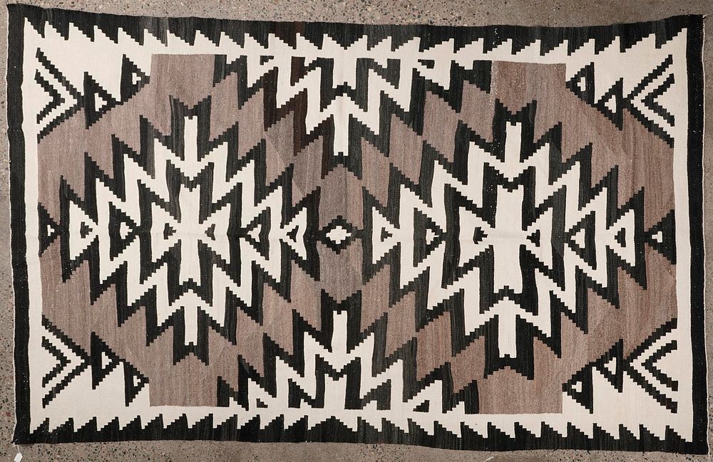 Appraisal: Two Grey Hills Navajo Blanket x Two Grey Hills Native