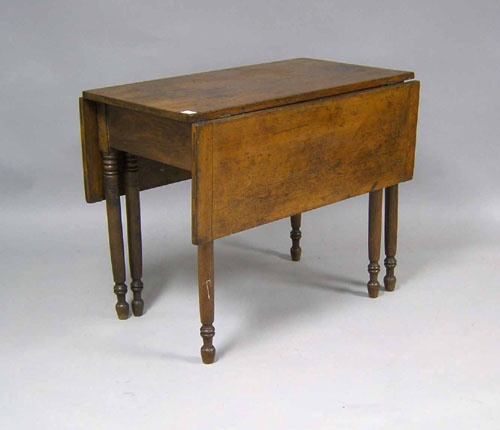 Appraisal: Pine and walnut drop leaf table th c h w