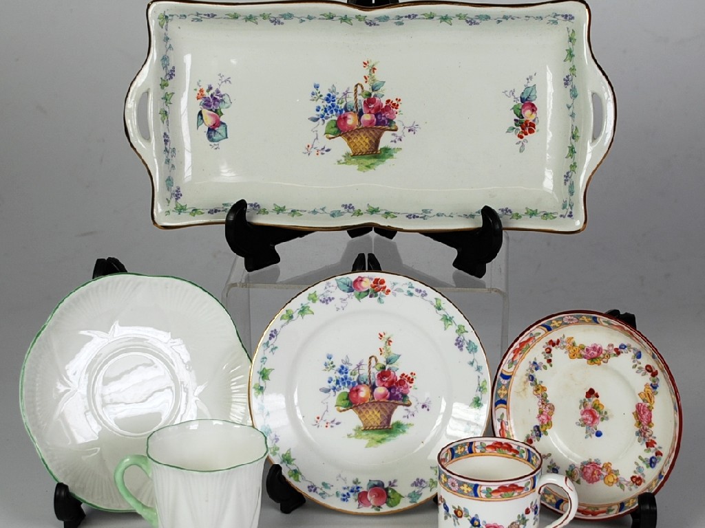 Appraisal: SEVEN PIECE SHELLEY 'HAMPTON COURT' CHINA SANDWICH SET floral printed