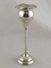 Appraisal: A silver bulb vase Birmingham ht cm