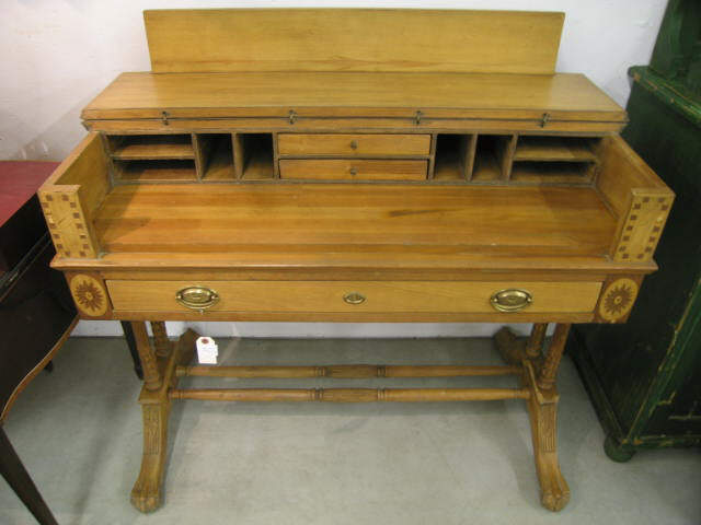 Appraisal: Spinet Style Desk carved and inlaid trim