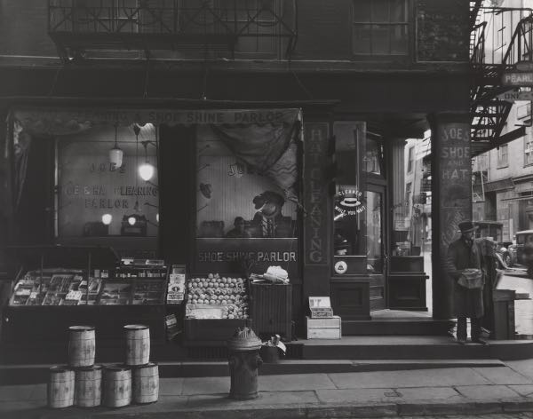 Appraisal: BERENICE ABBOTT AMERICAN - x image x mount Shoe Shine