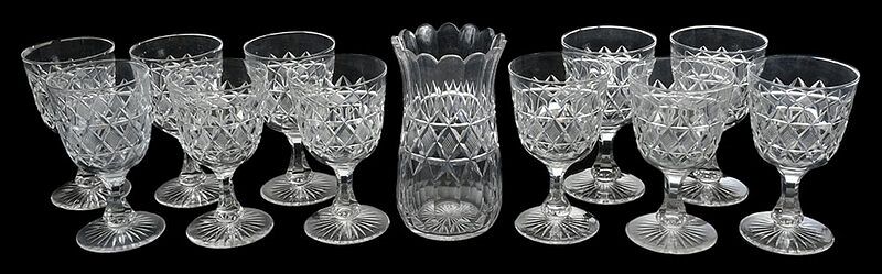 Appraisal: Anglo Irish Glass Objects Goblets Celery th century goblets with