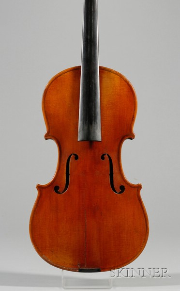 Appraisal: German Violin c labeled ANTONIUS STRADIUARIUS length of two-piece back