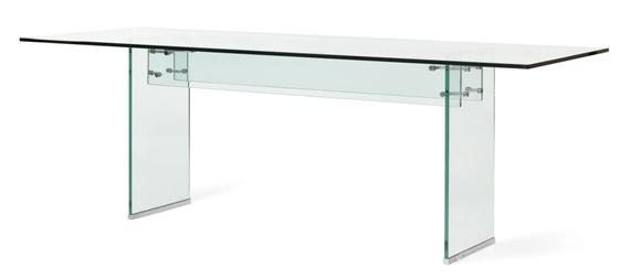 Appraisal: ITALIAN TABLE circa Clear glass and metal x x cm