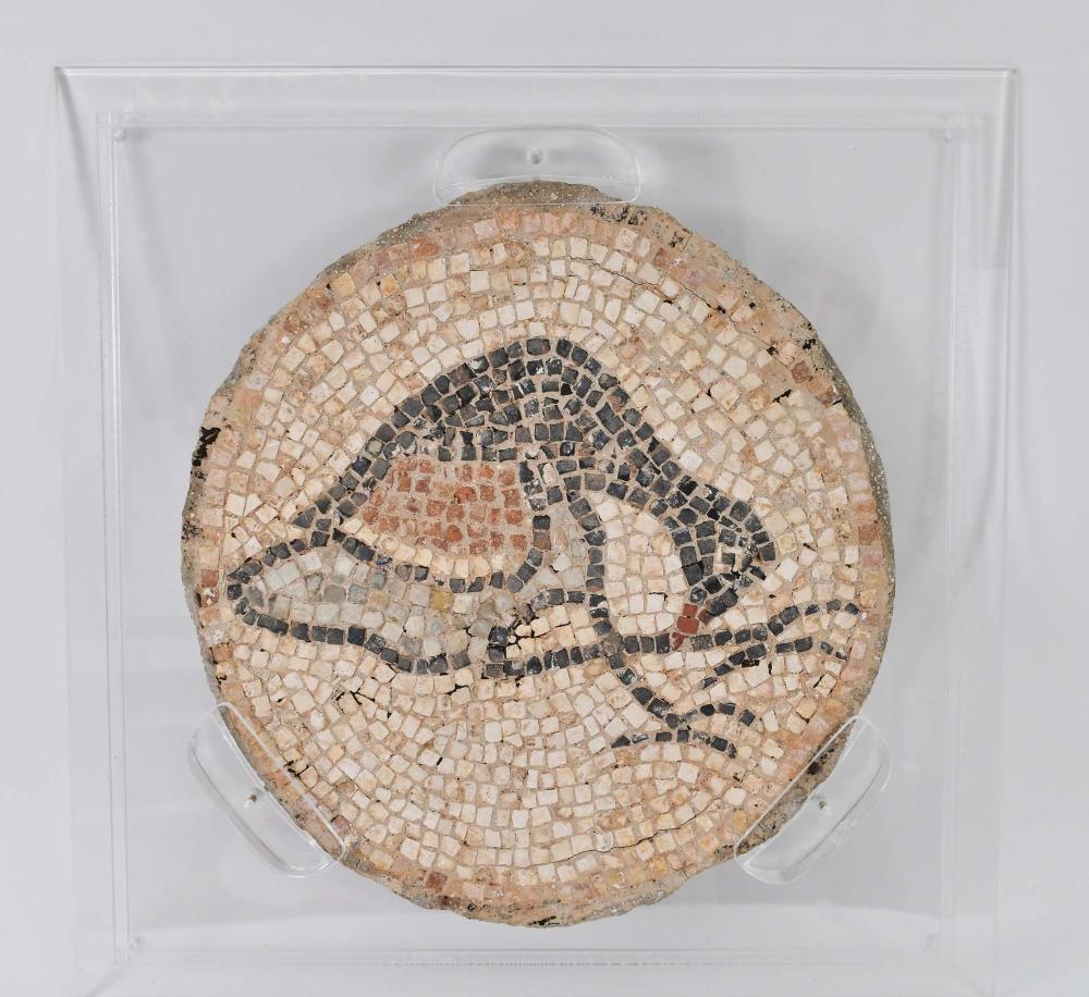 Appraisal: STONE MOSAIC FLOOR FRAGMENT OF A PIGEONRoman Period th th