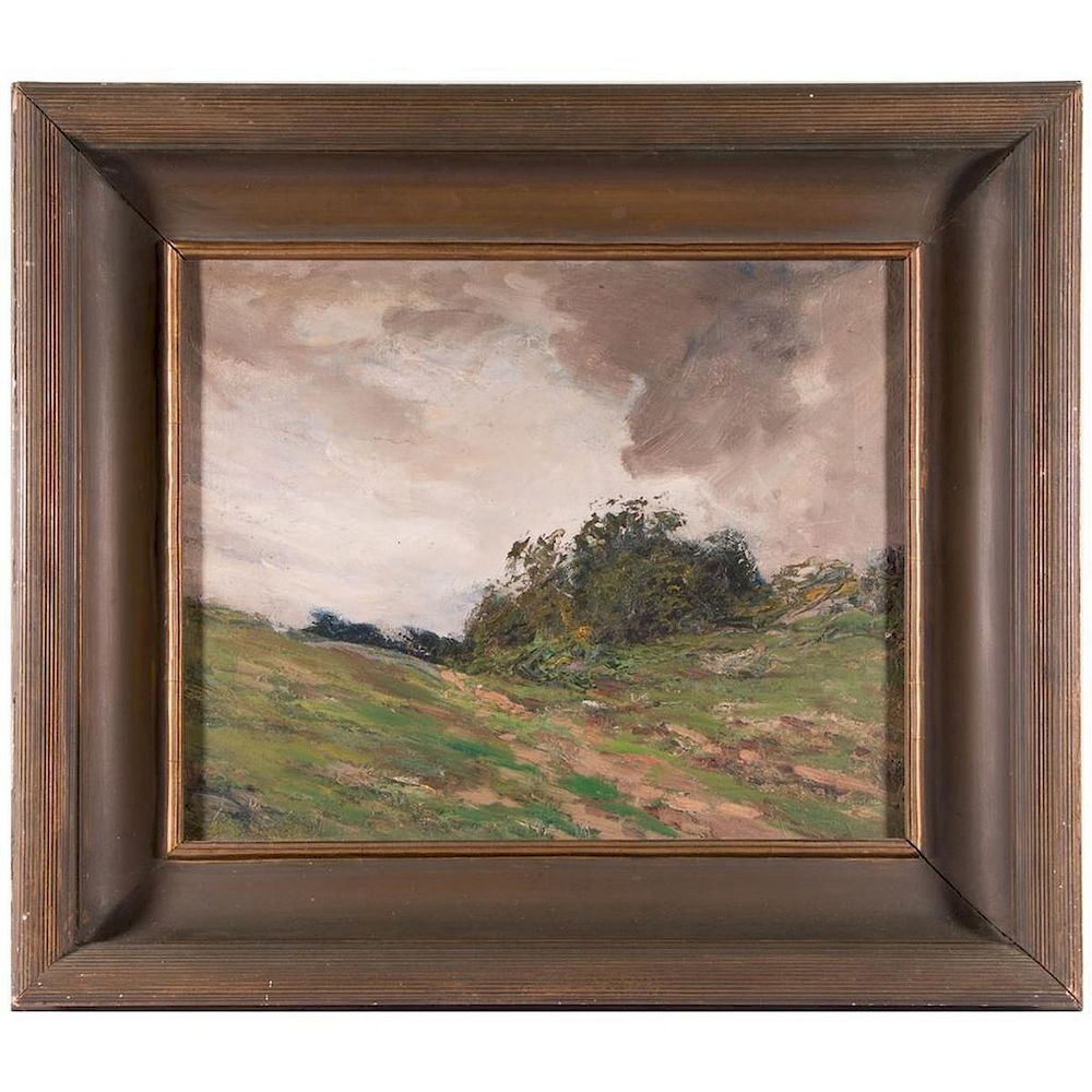 Appraisal: A Barbizon style landscape Artist Signature illegible lower left Description