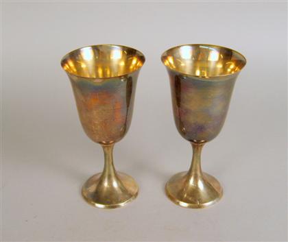 Appraisal: Pair of sterling silver goblets Stamped Sterling H in oz