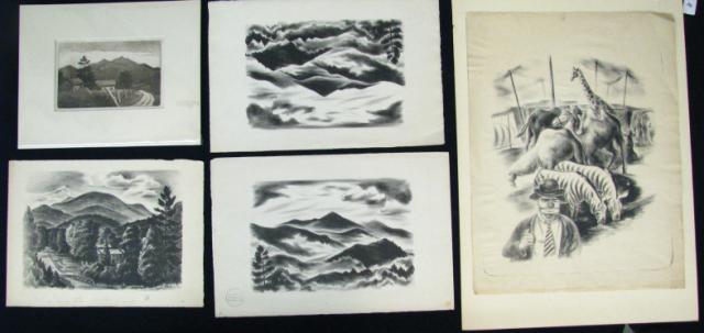 Appraisal: Group of lithographs including x Road to the Adirondacks unsigned