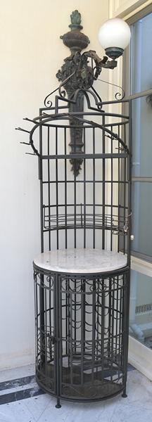 Appraisal: A WROGHT IRON CYLINDRICAL WINE RACK AND BAR CM