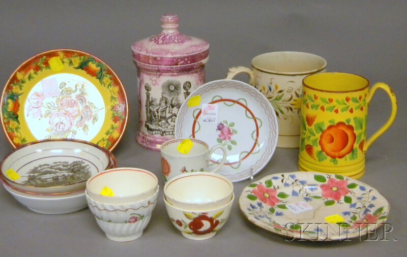 Appraisal: Sixteen Pieces of Assorted English Decorated Ceramics two mugs a