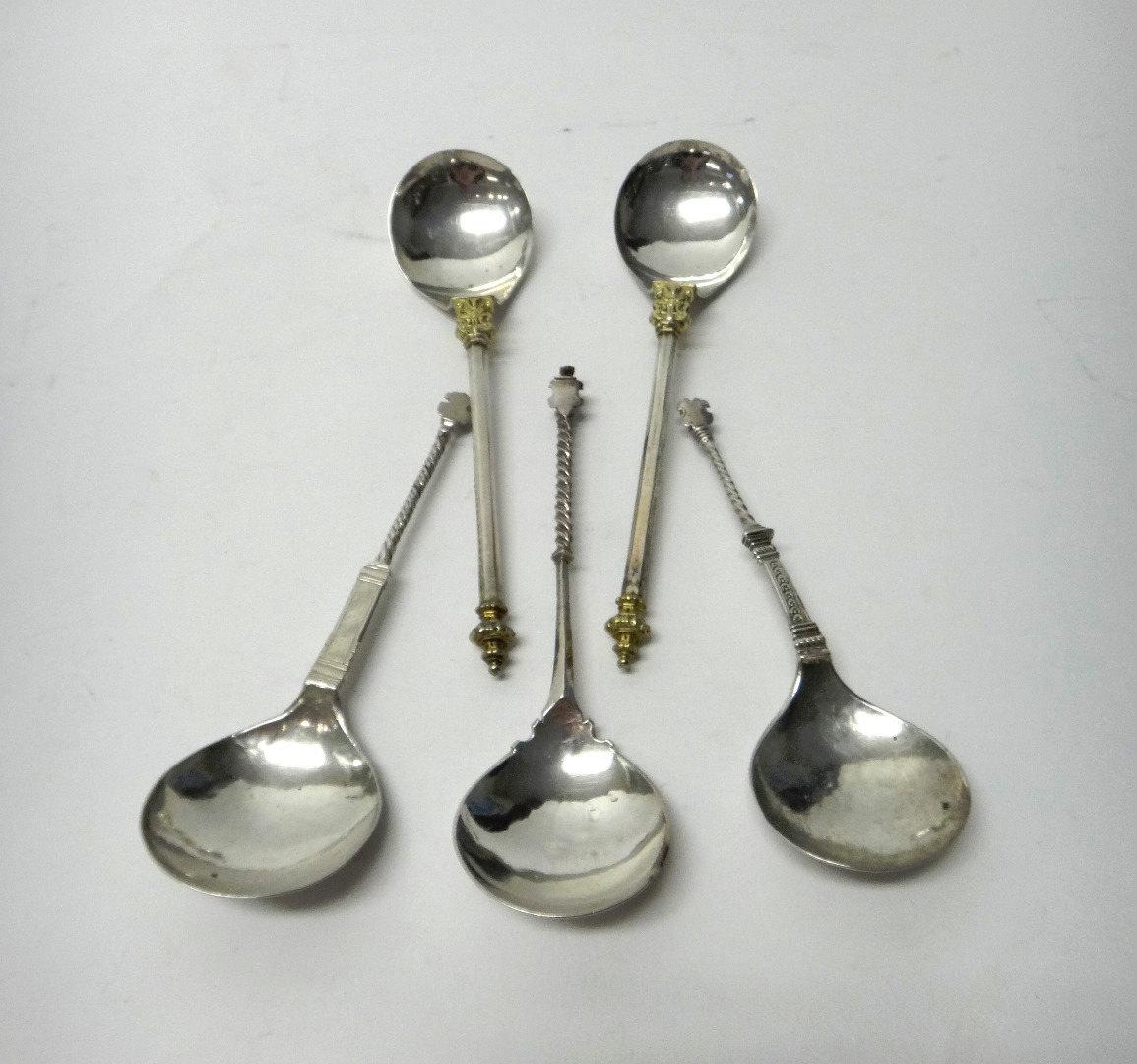 Appraisal: A pair of European parcel gilt spoons each with a