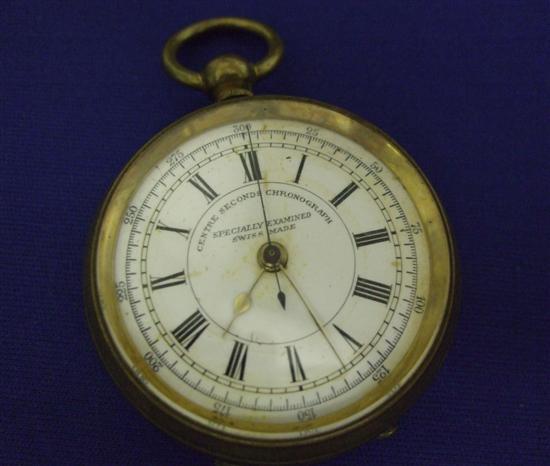 Appraisal: th century Centre seconds pocket Chronograph in gilt metal case