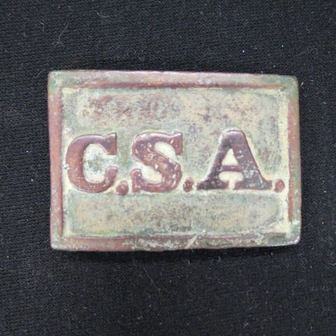 Appraisal: Confederate Civil War Belt Buckle C S A