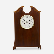 Appraisal: Timothy Philbrick MANTEL CLOCK USA c mahogany brass glass ink