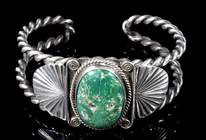 Appraisal: Navajo Turquoise and Sterling Silver Bracelet Featured in this lot